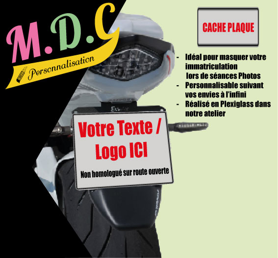 Cache plaque moto (à personnaliser)