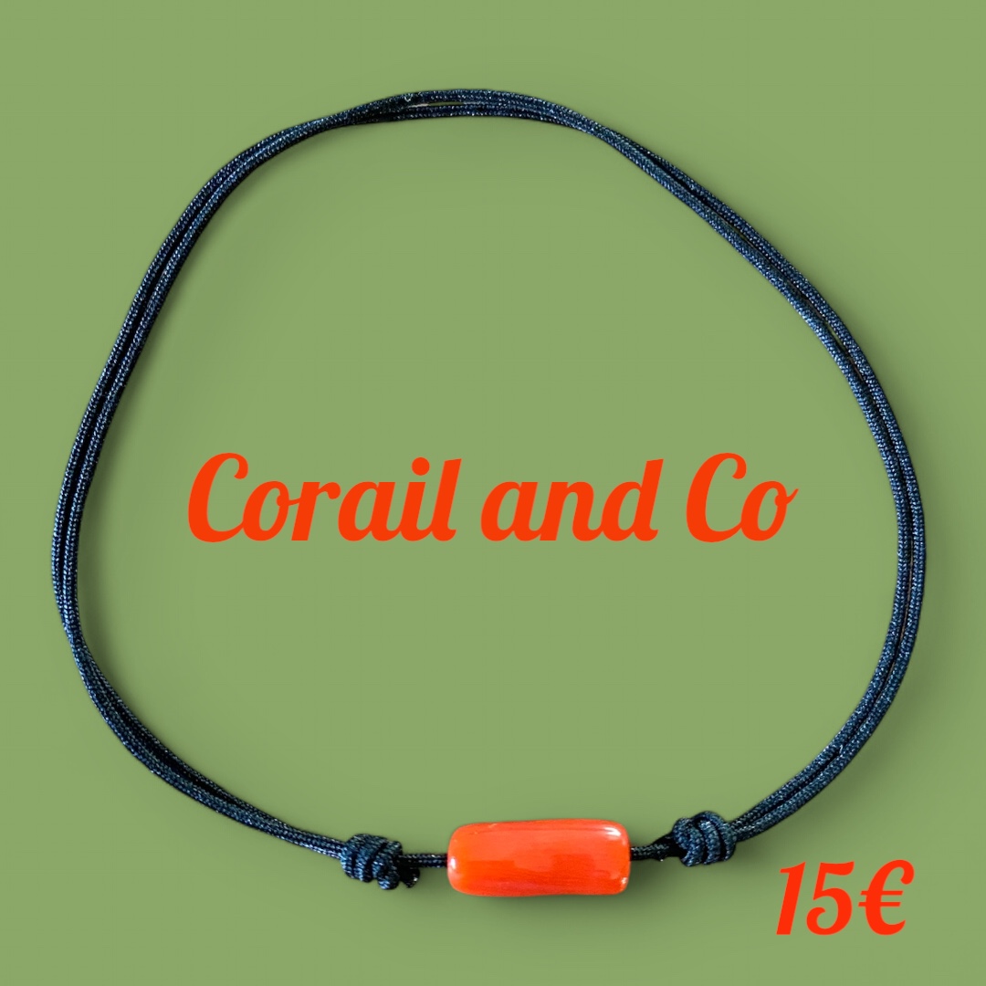 Bracelet Corail  gros tube cordon  