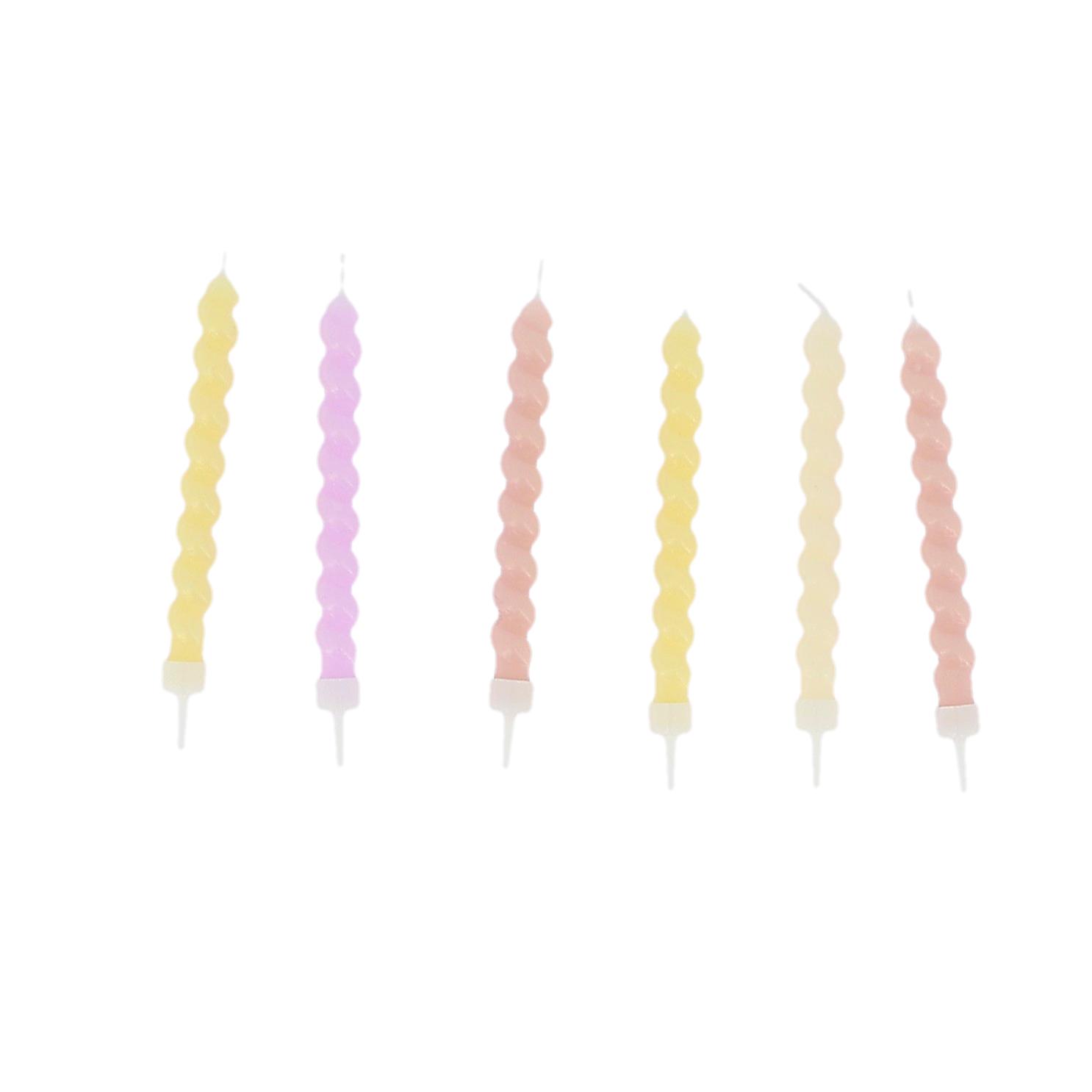 6 bougies torsadées 8.5cm