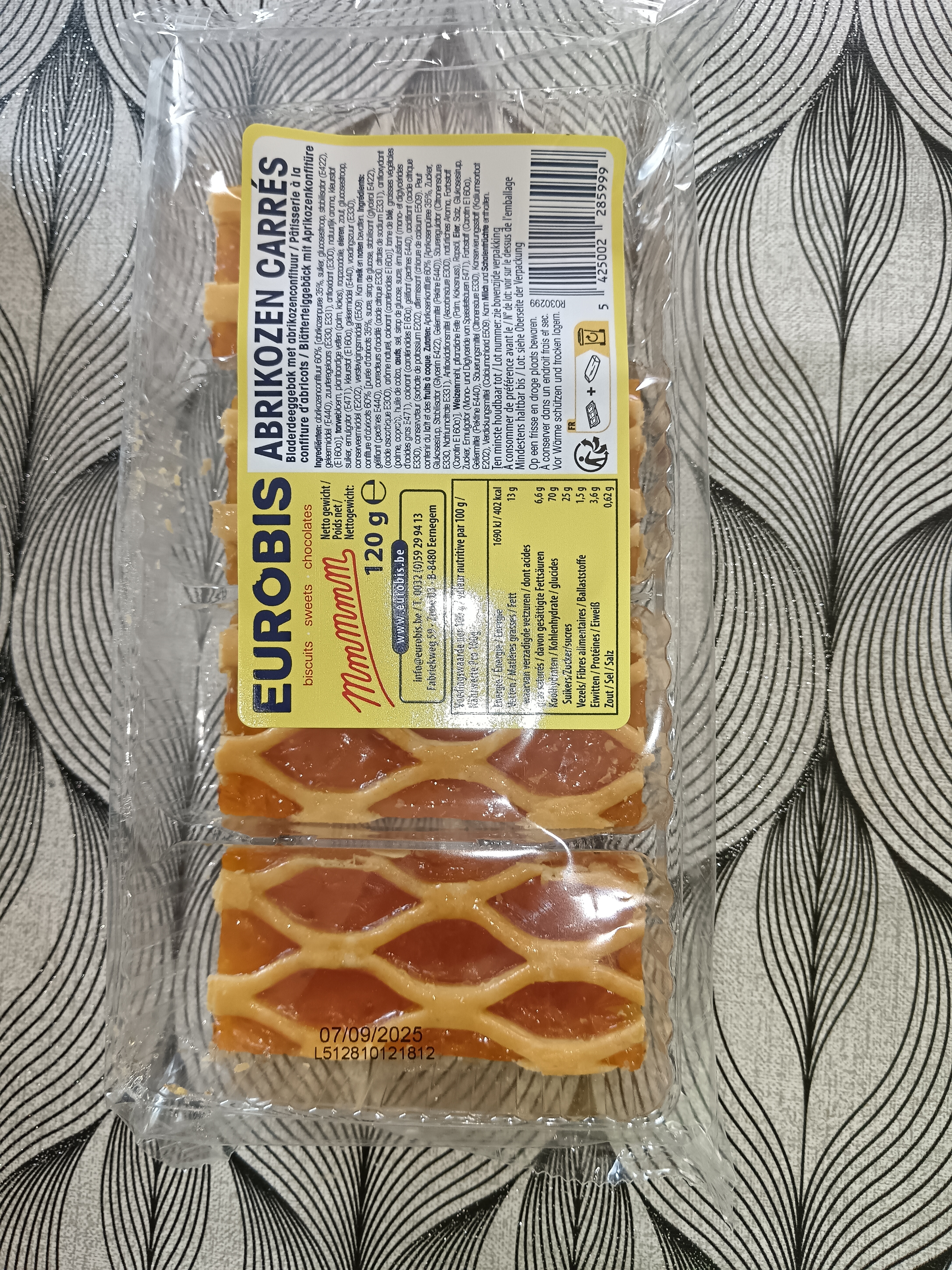 Carré confiture d'abricot à l'unité 
