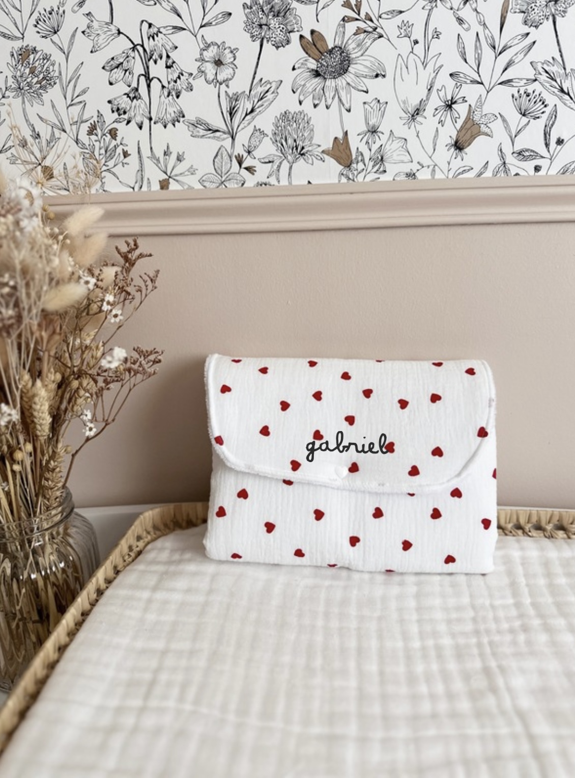 Tapis de change nomade - Petits coeurs ♥️ 