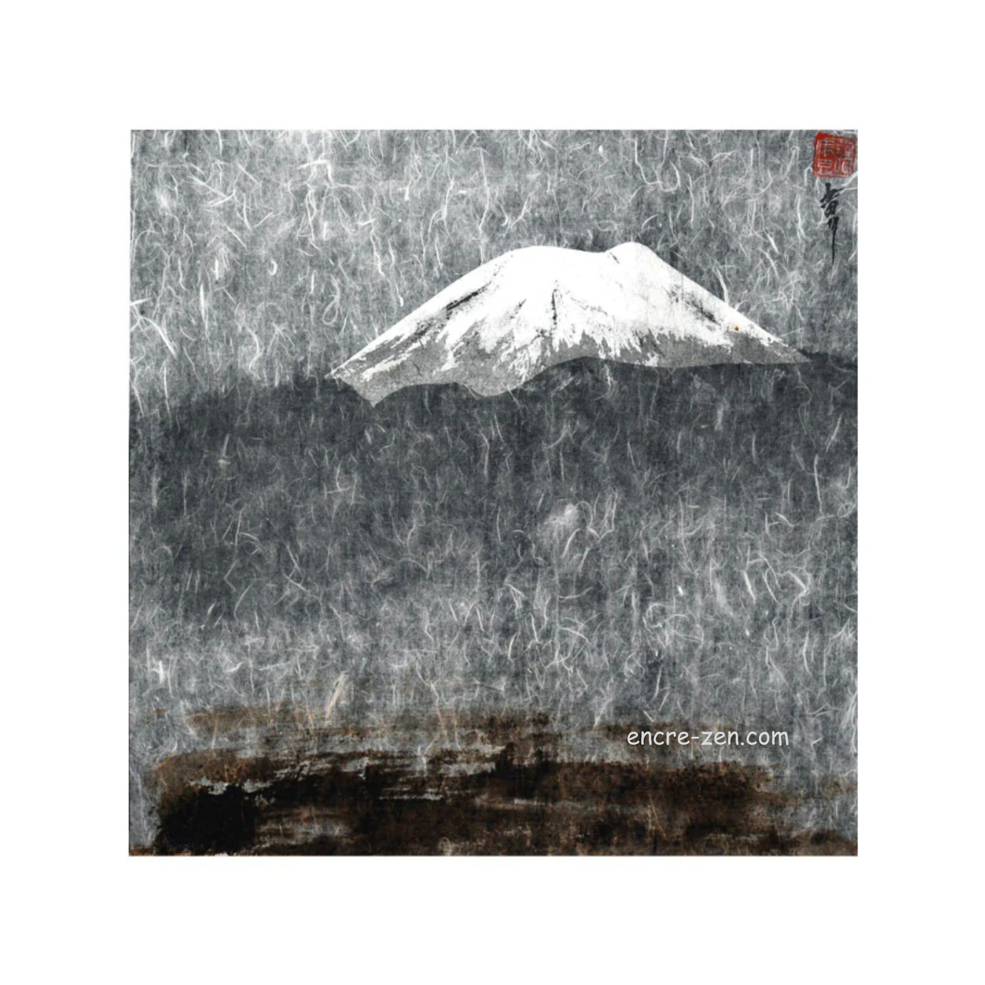"Silence du Fuji sous la neige"