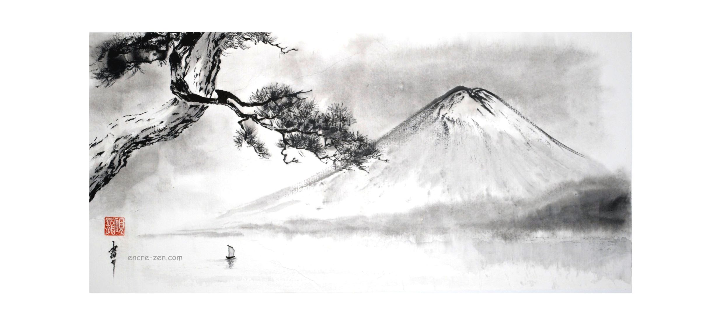  Le pin, la barque et le Fuji