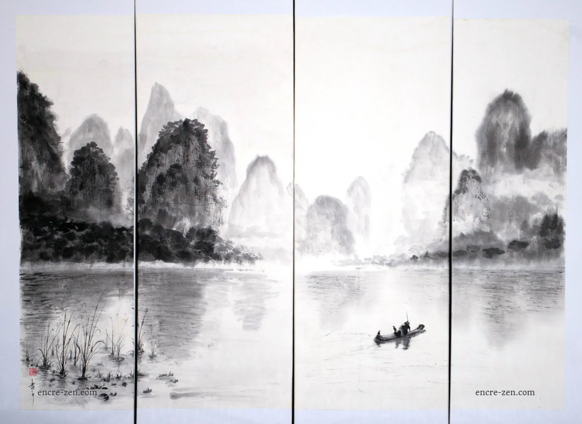 Guilin. Quadriptyque (120 x 160 cm)