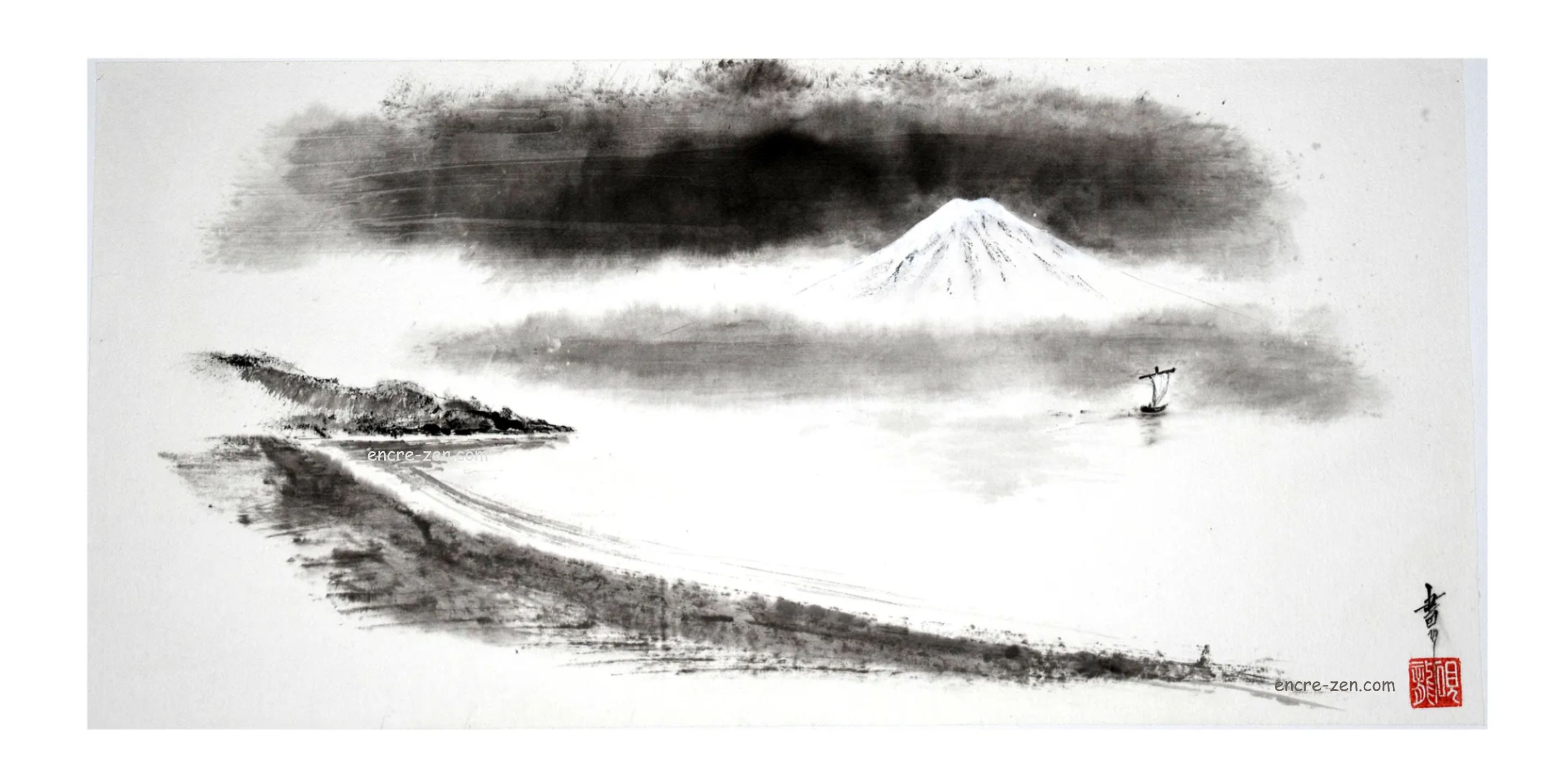 Le bateau devise avec le Fuji