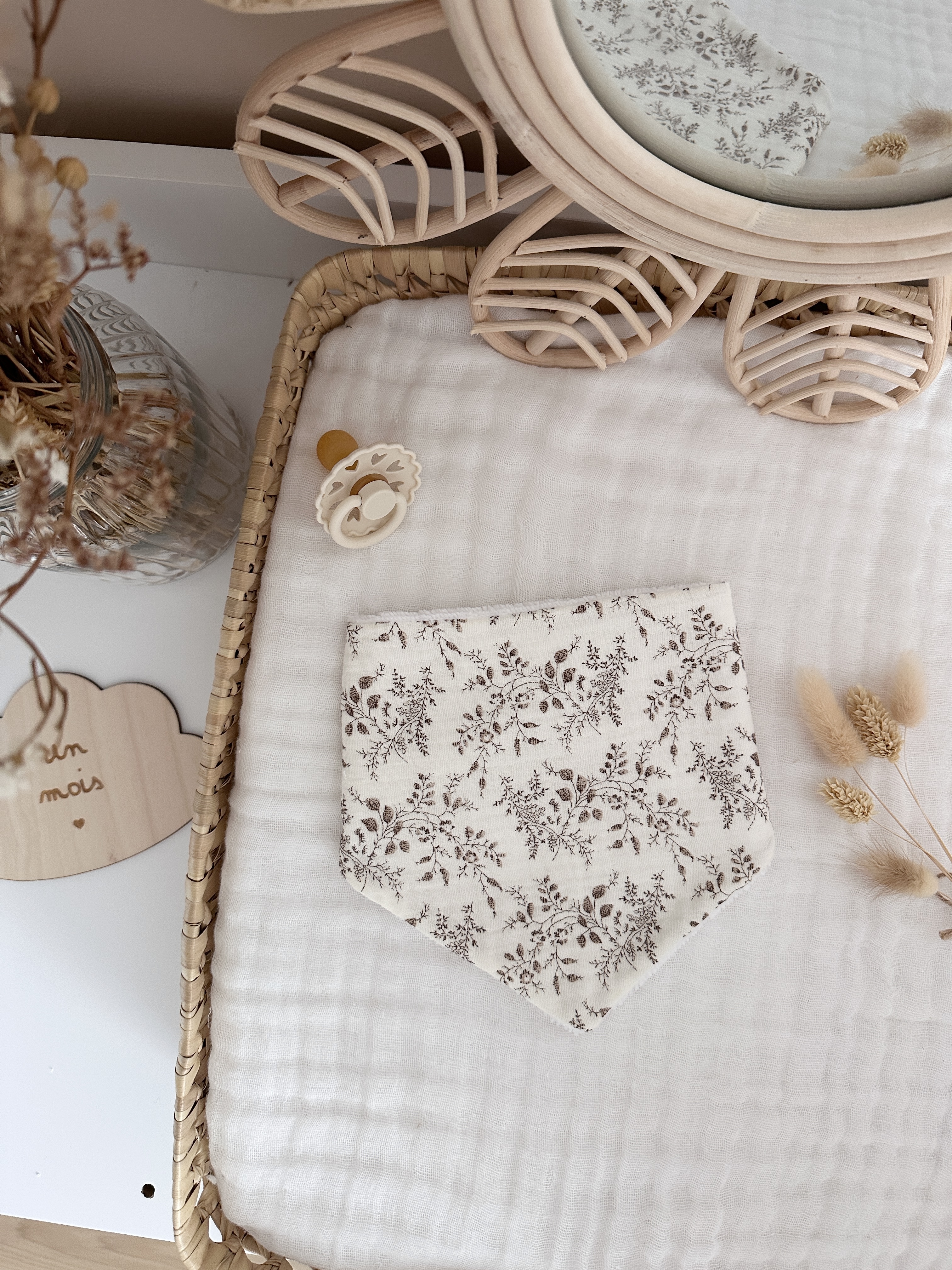 Bavoir Bandana - Branche beige