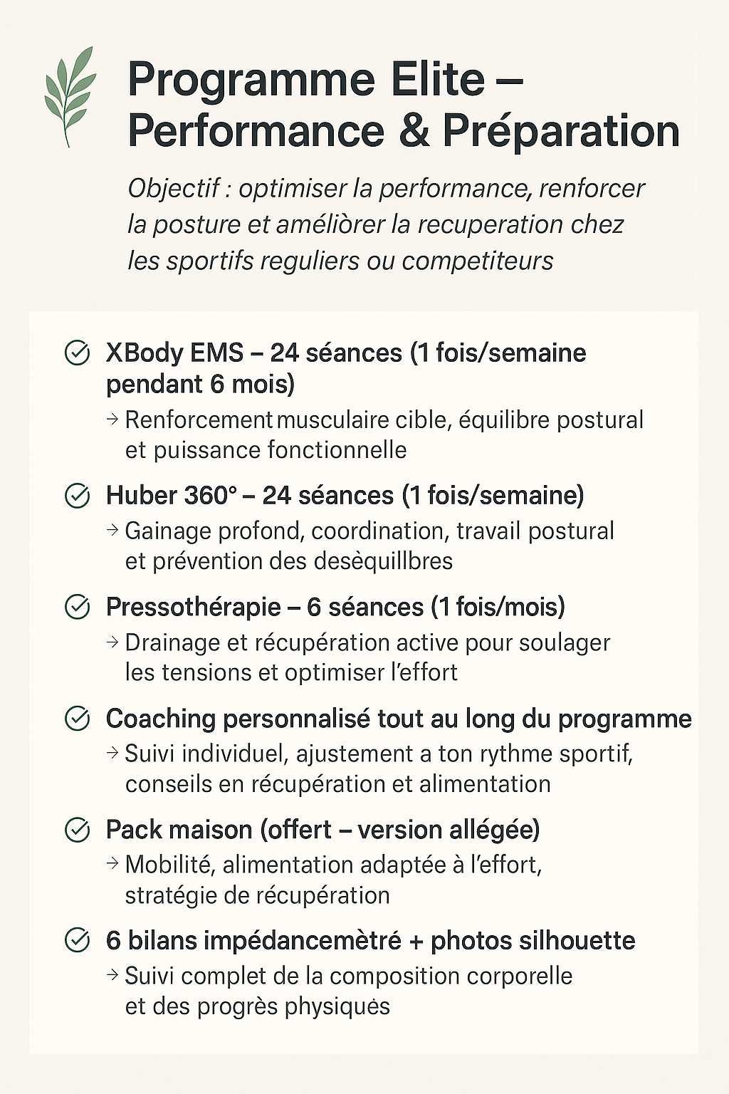 PROGRAMME Elite - Performance & Préparation 