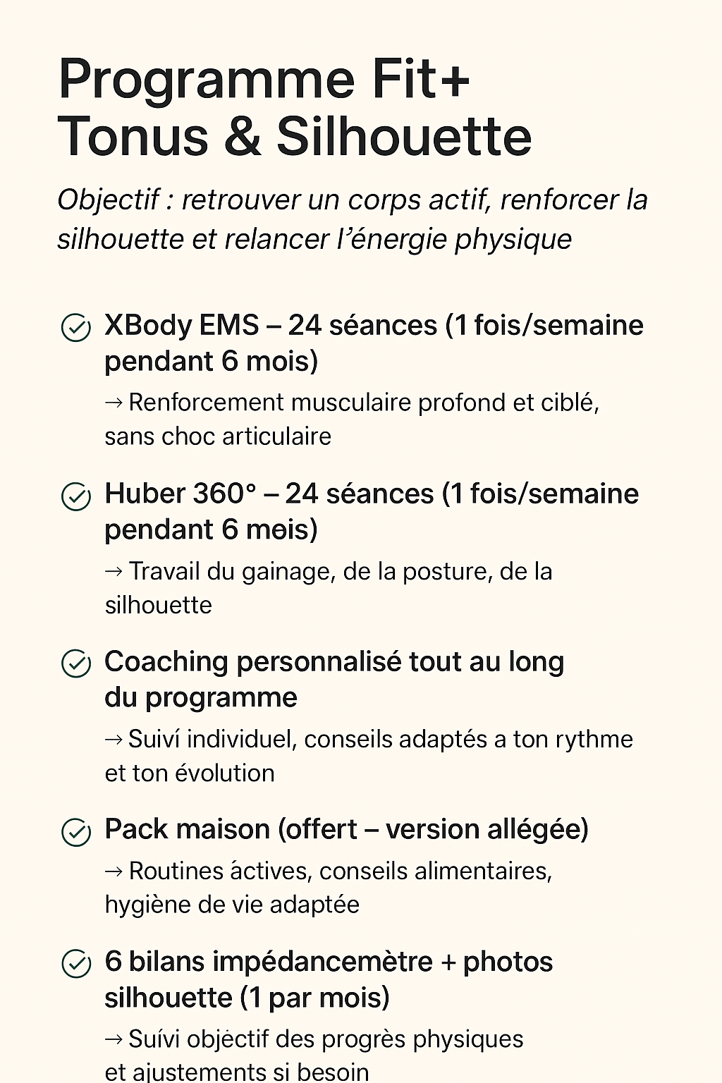 PROGRAMME Signature " Fit + Tonus & Silhouette " 