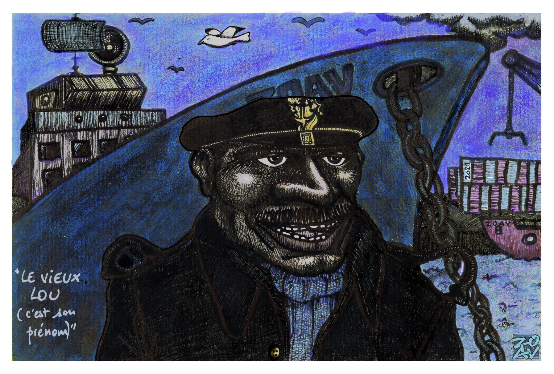 "Le Vieux Lou (C'est Son Prénom)" - Impression sur dibond - 45 cm x 30 cm