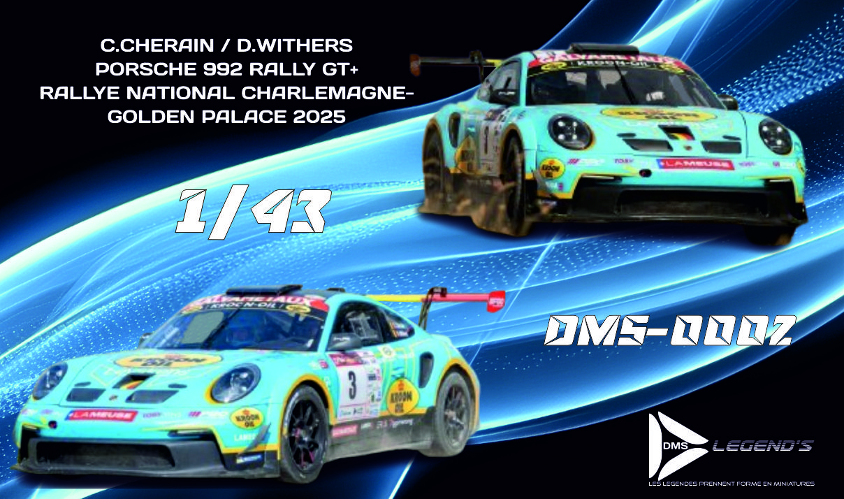 DMS-0002 CHERAIN / WITHERS PORSCHE 992 RALLY GT+ RALLYE NATIONAL CHARLEMAGNE-GOLDEN PALACE 2025