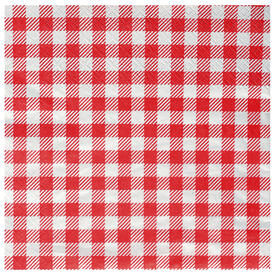 25 serviettes 40/40 vichy rouge