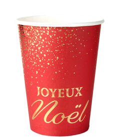 10 gobelets rouge/or joyeux Noêl