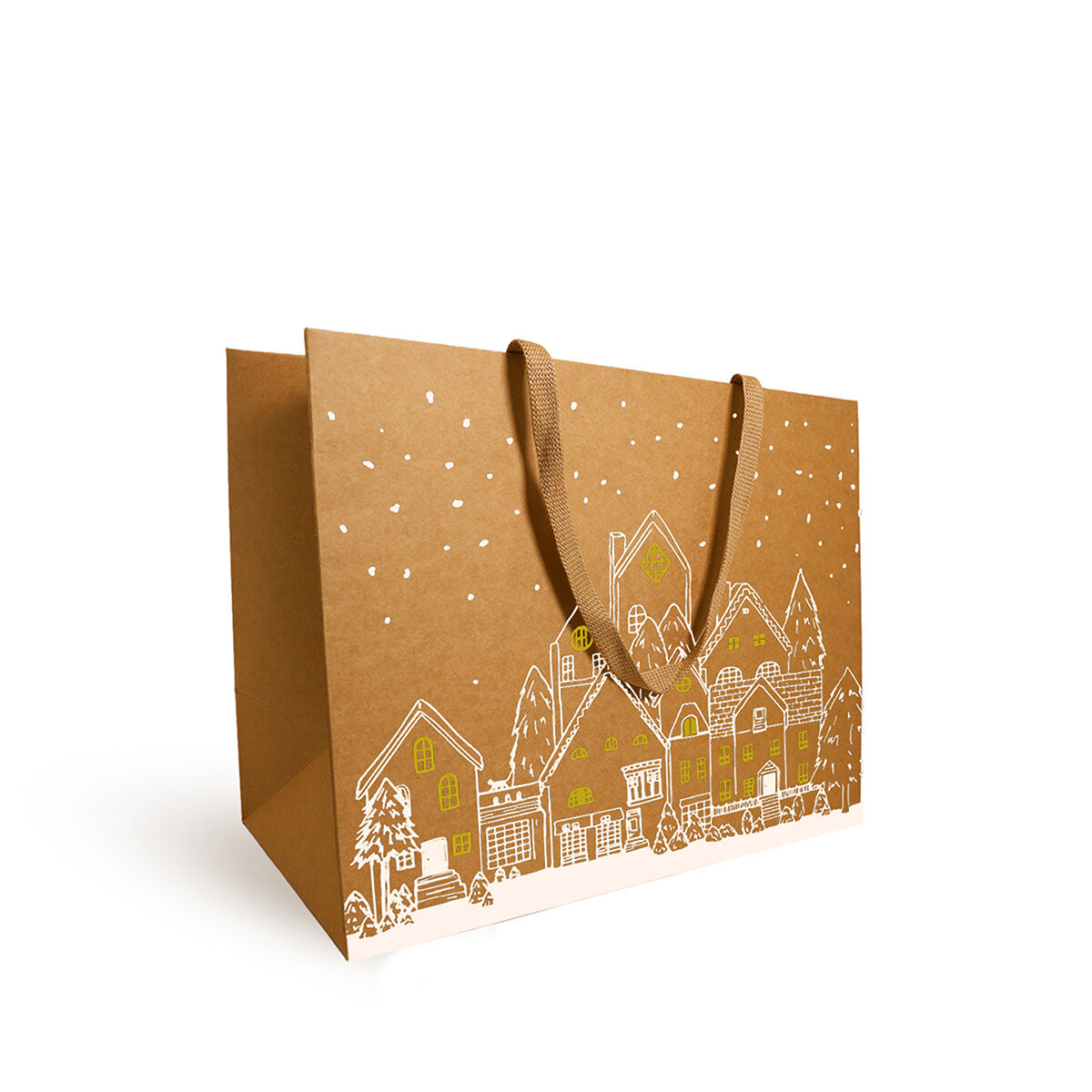 10 sacs cadeaux motif naturel 20+10x17cm