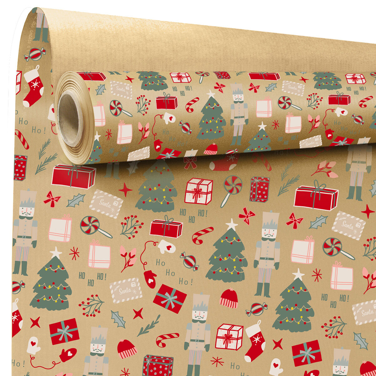 Rouleau cadeau 0.69x50m kraft motif Noella