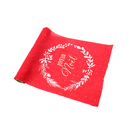 Chemin Joyeux Noël rouge/or 3m