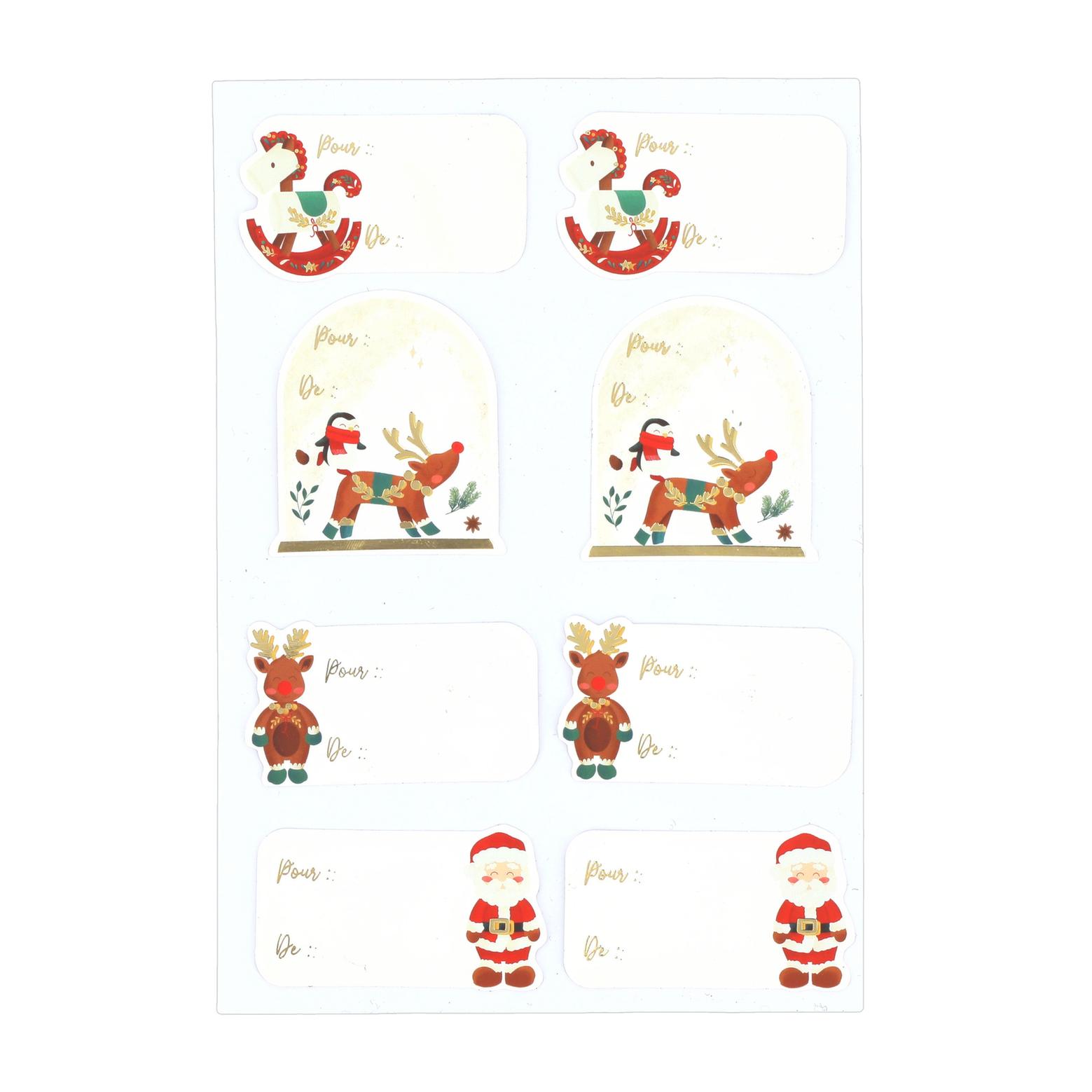 24 Stickers Cadeaux De 3,5 à 6,5cm