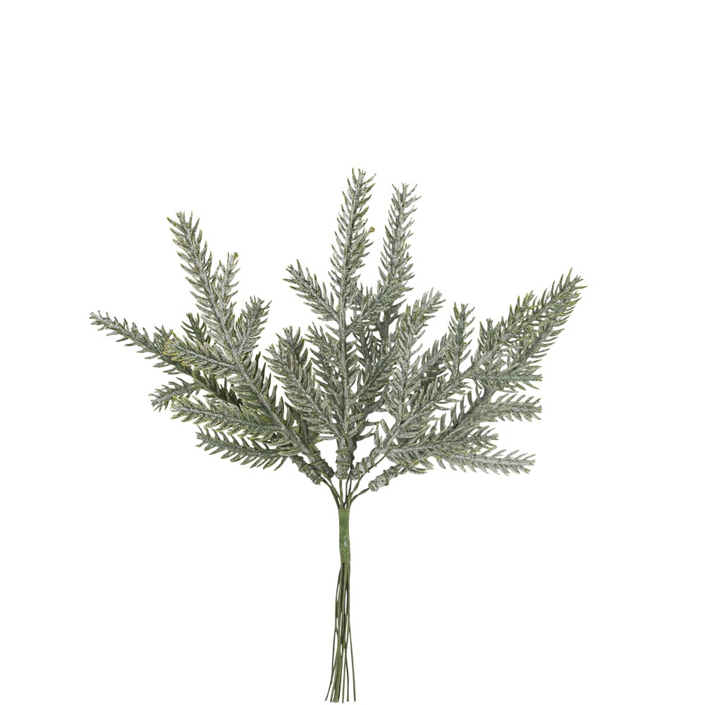 6 Branches de Sapin sur Tige Vert 18cm