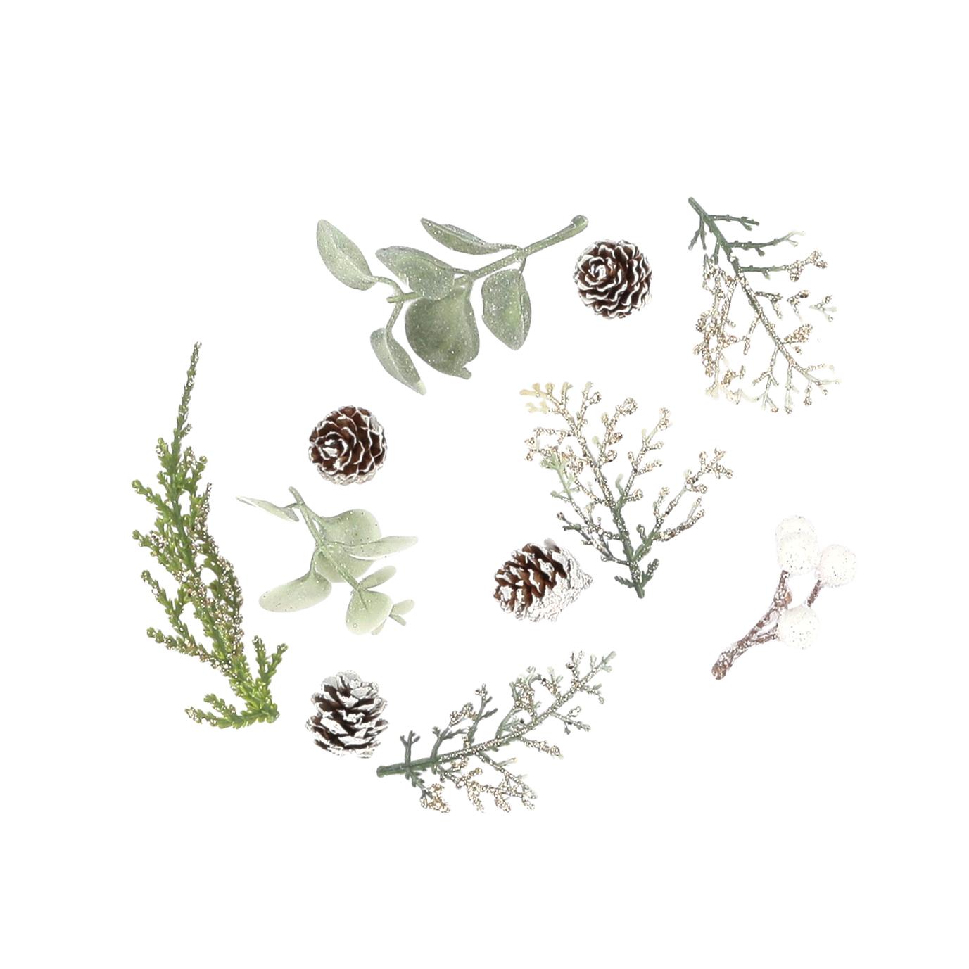 Assortiment Blanc et Vert, Paillettes Champagne De 2 à 9cm - 11pcs