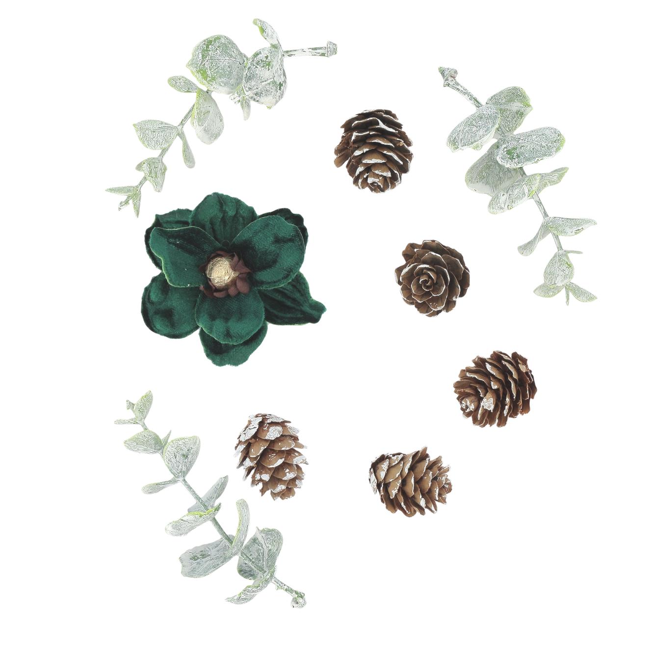 Assortiment Élégance Velours Vert Anglais et Or De 2,5 à 9cm - 9pcs