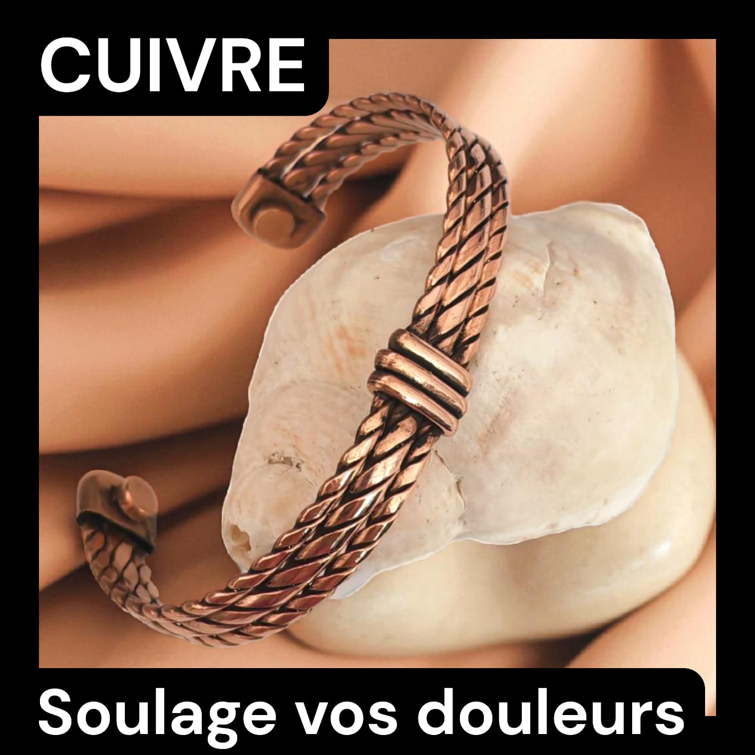 BRACELET EN CUIVRE AVEC AIMANT