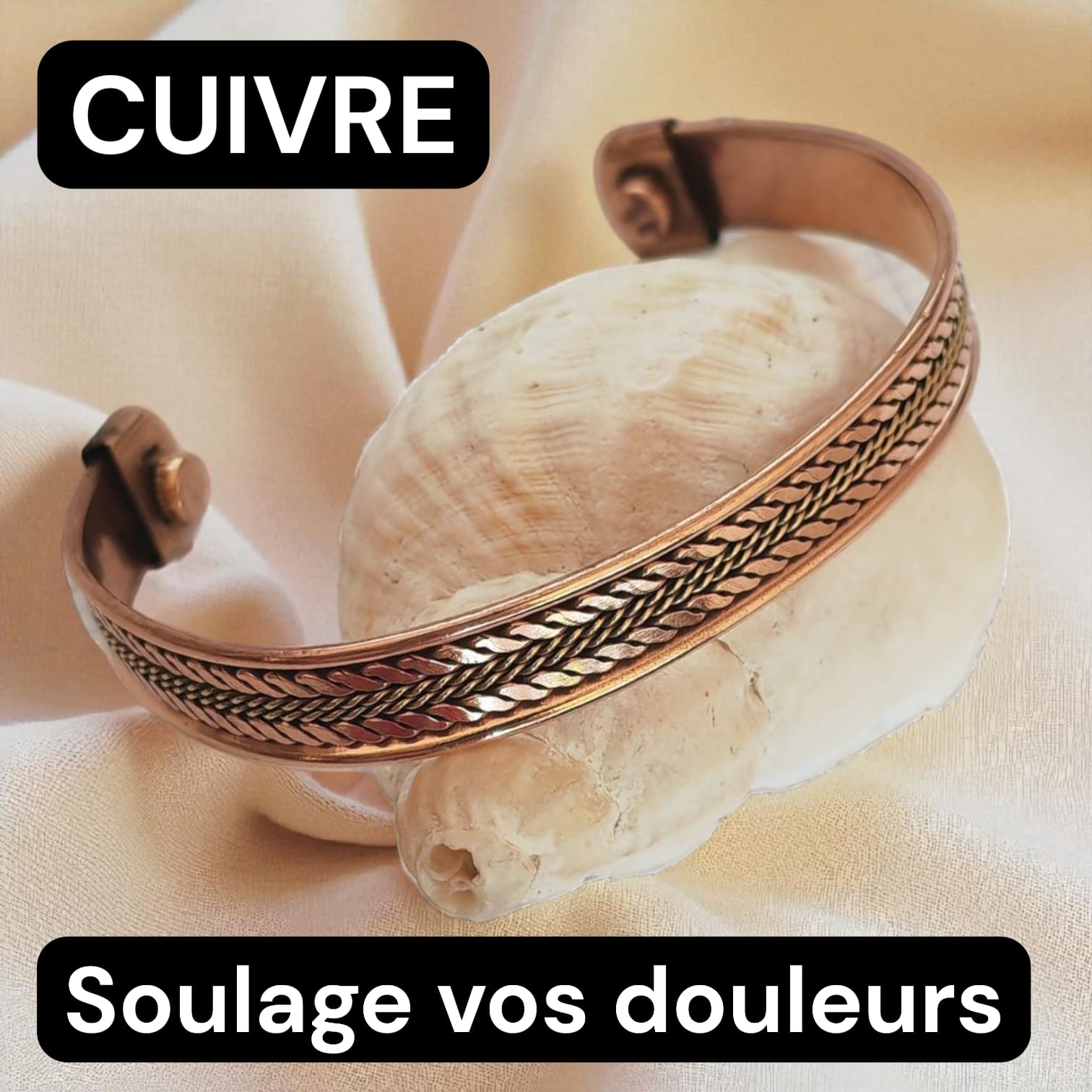 Bracelet en cuivre avec aimant
