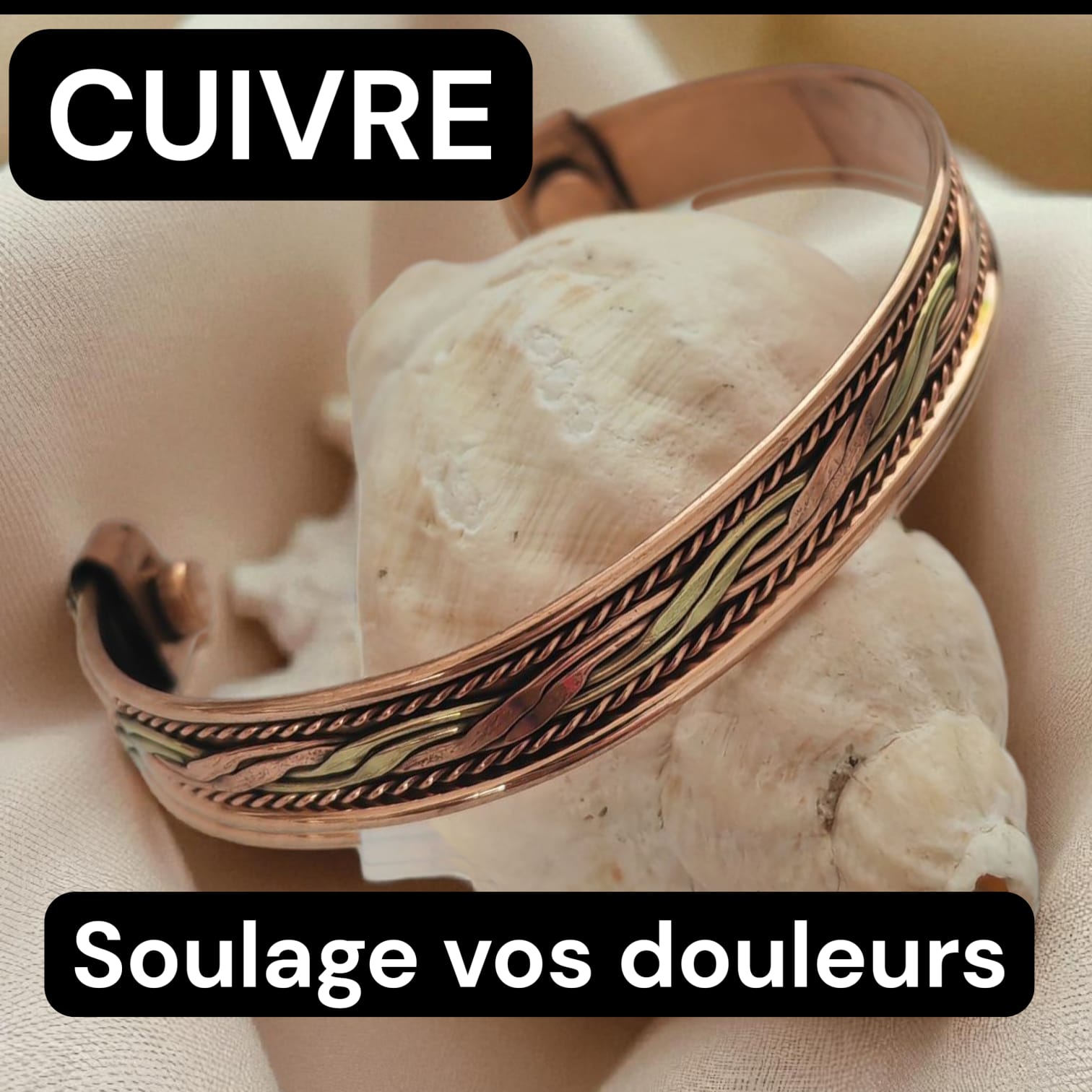 BRACELET EN CUIVRE AVEC AIMANT