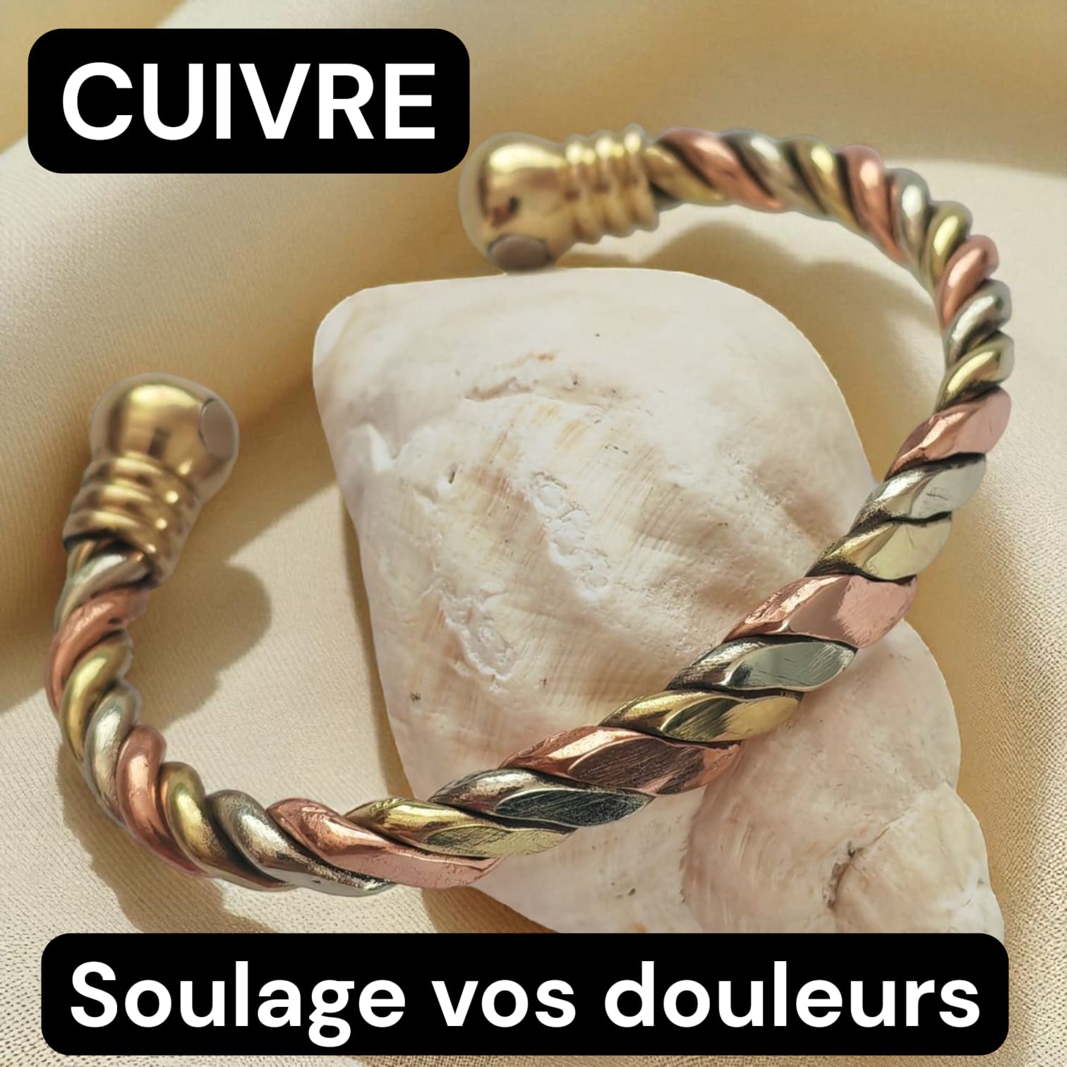 BRACELET EN CUIVRE AVEC AIMANT