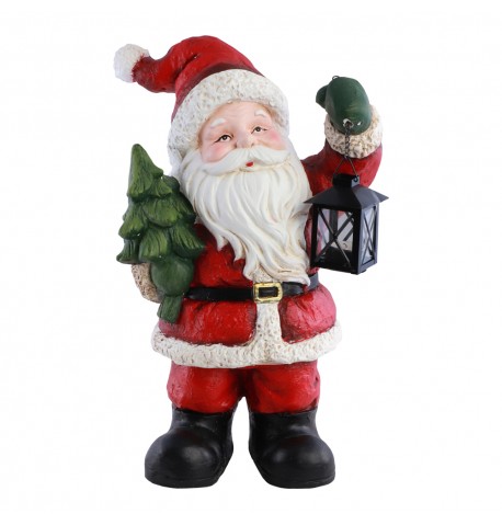 PERE NOEL MAGNESIE ET LANTERNE METAL 20X27X47CM