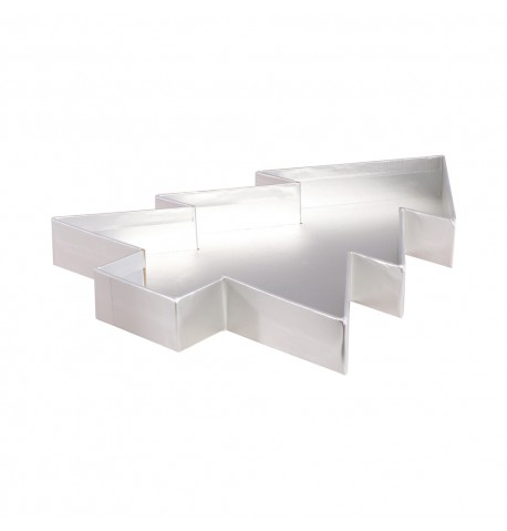 PLATEAU CARTONNE SAPIN ARGENT 30X40X4CM