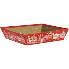 Corbeille  carton motif noel 25x25x6cm