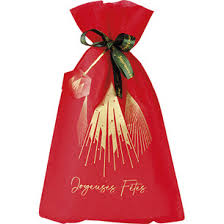 Sac polypropylène joyeuses fêtes 33x55cm