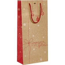 Sac kraft joyeuses fêtes 18x9x39cm