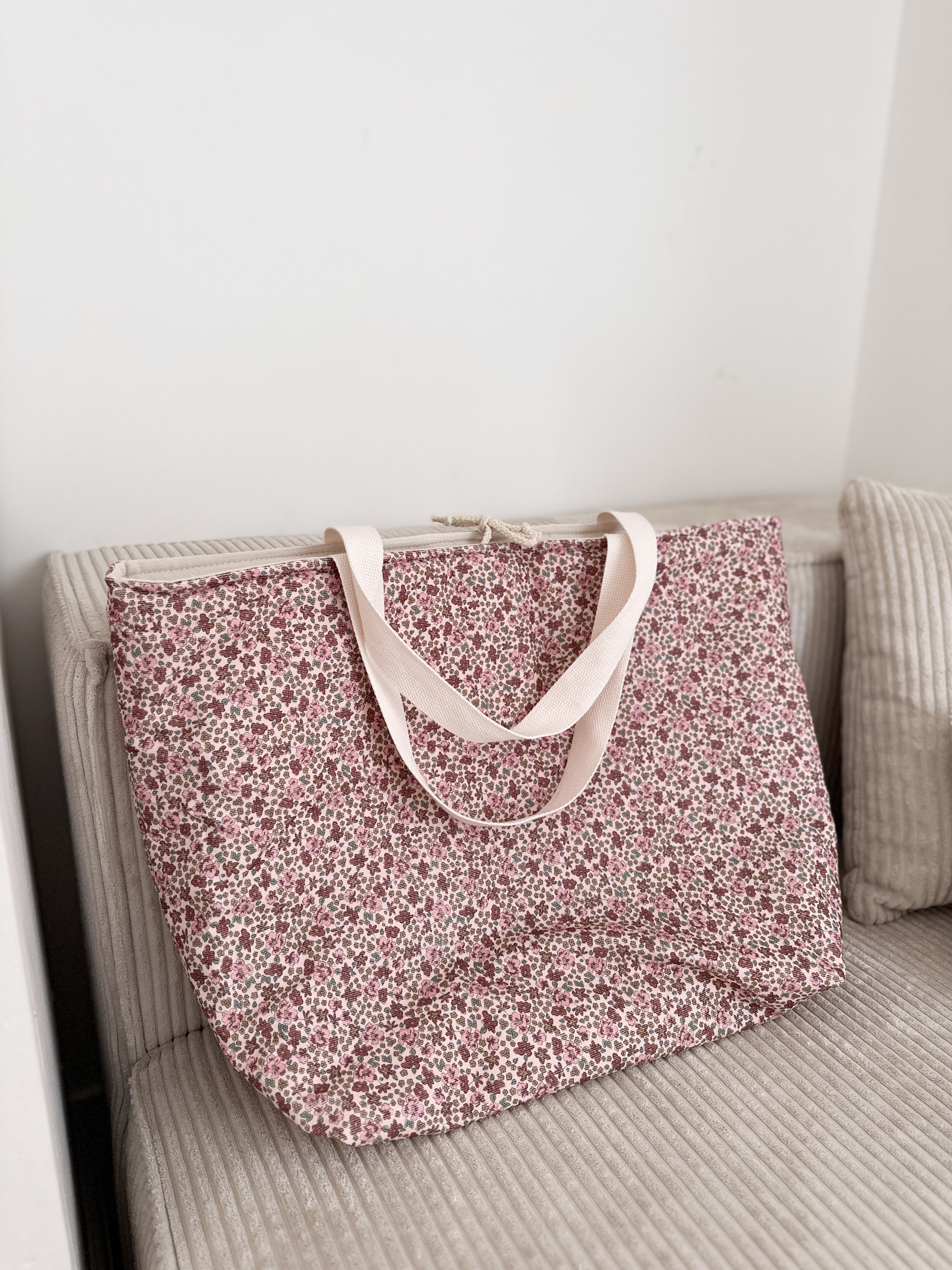Cabas XL moumoute -  Velours fleurs