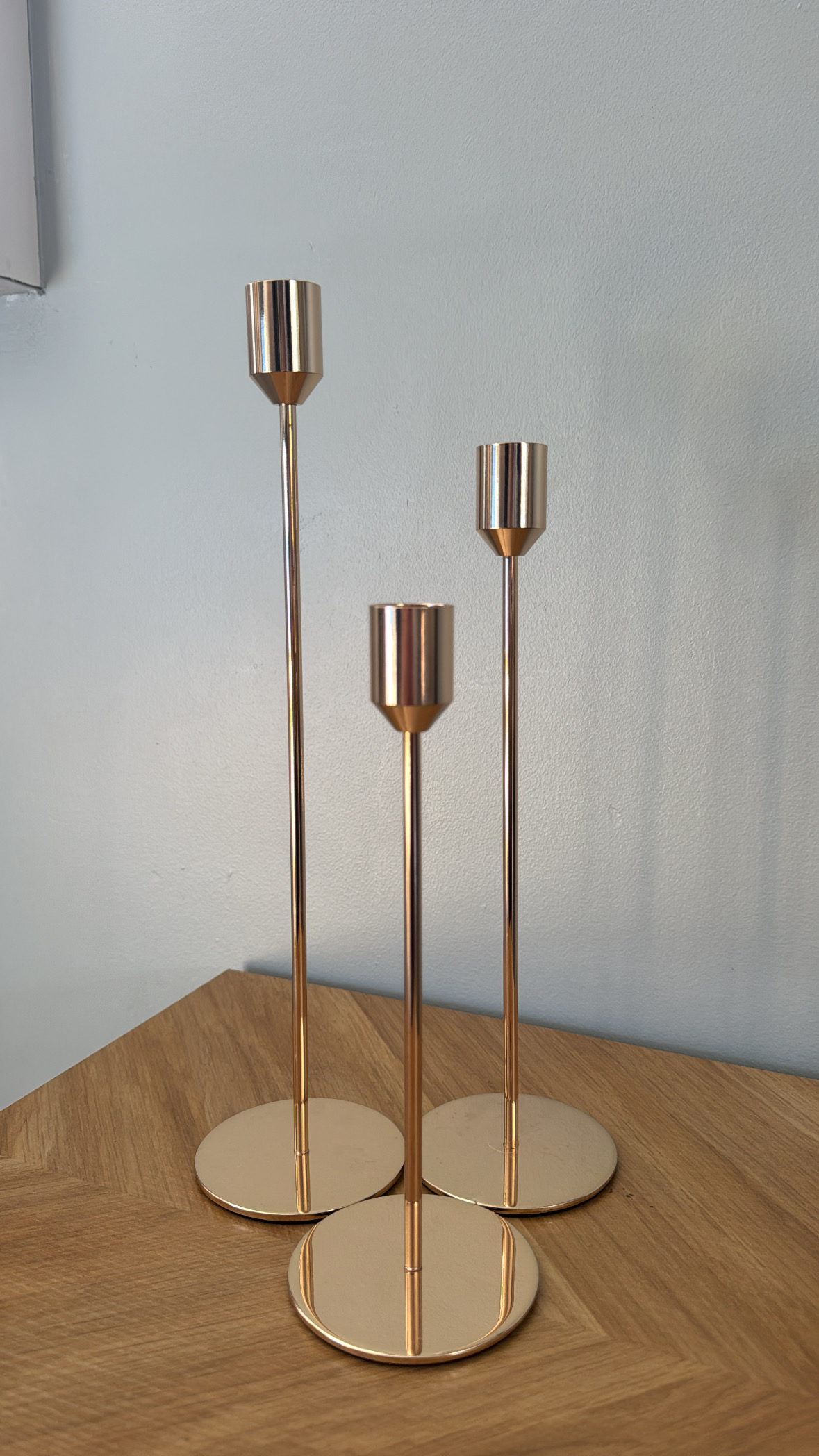 Bougeoirs haut rose gold