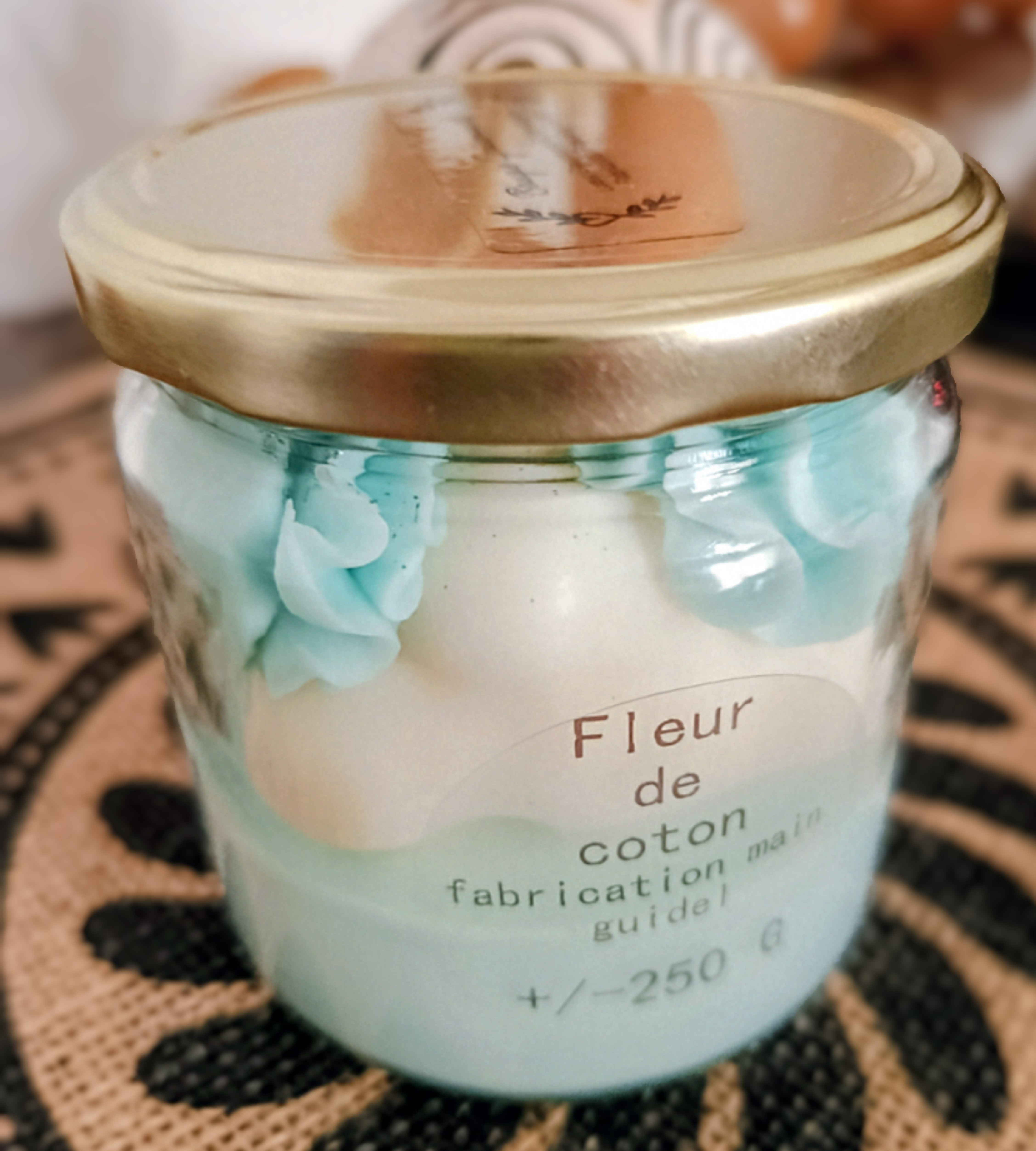 bougie gourmande fleur  de coton 