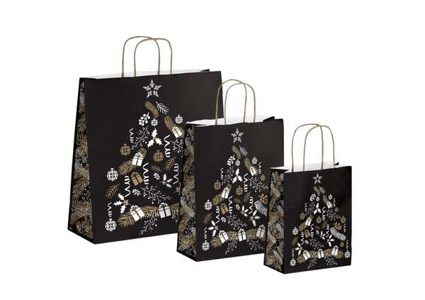 50 Sacs kraft motif noir/blanc