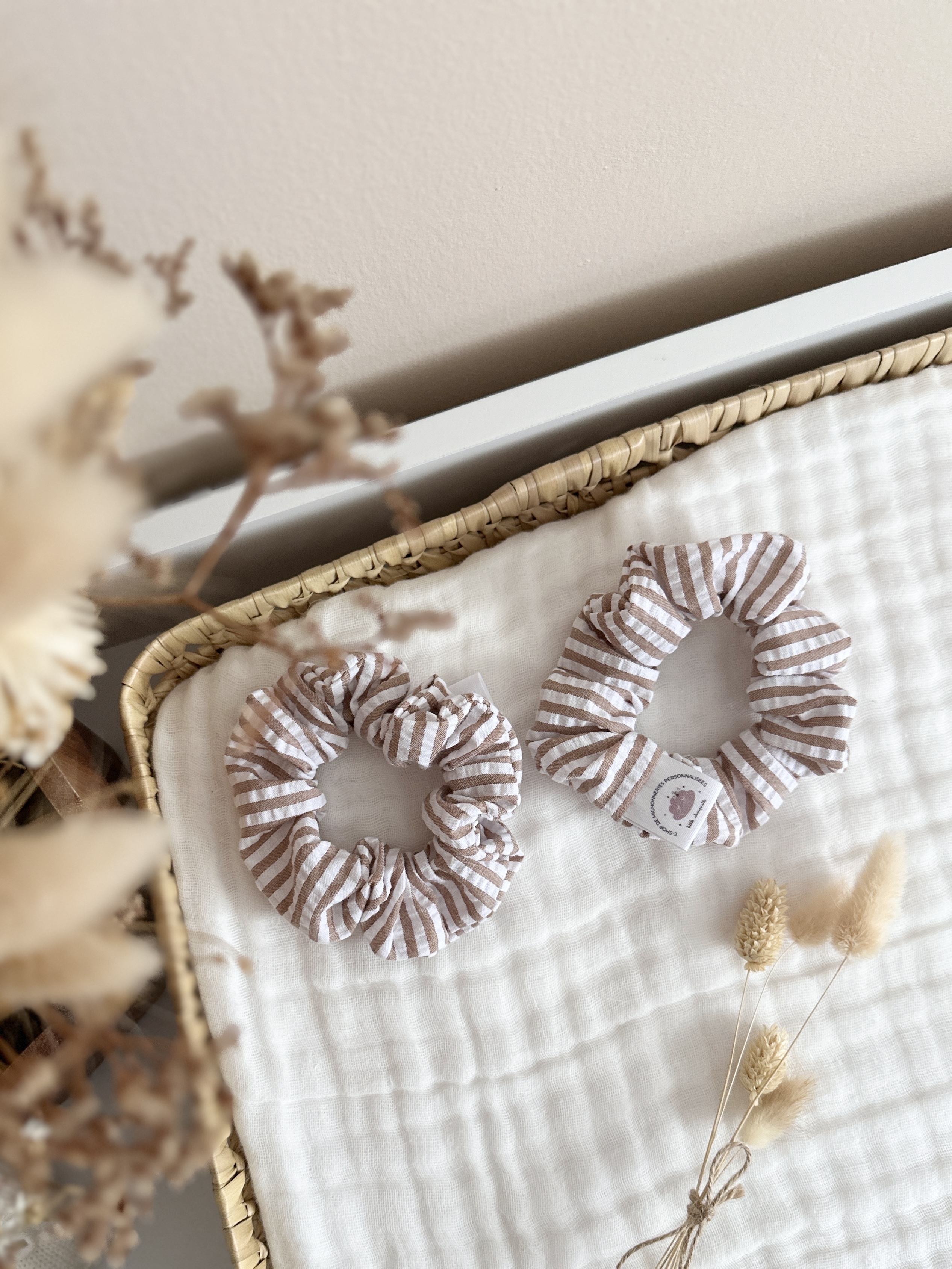Chouchou Lignes beige