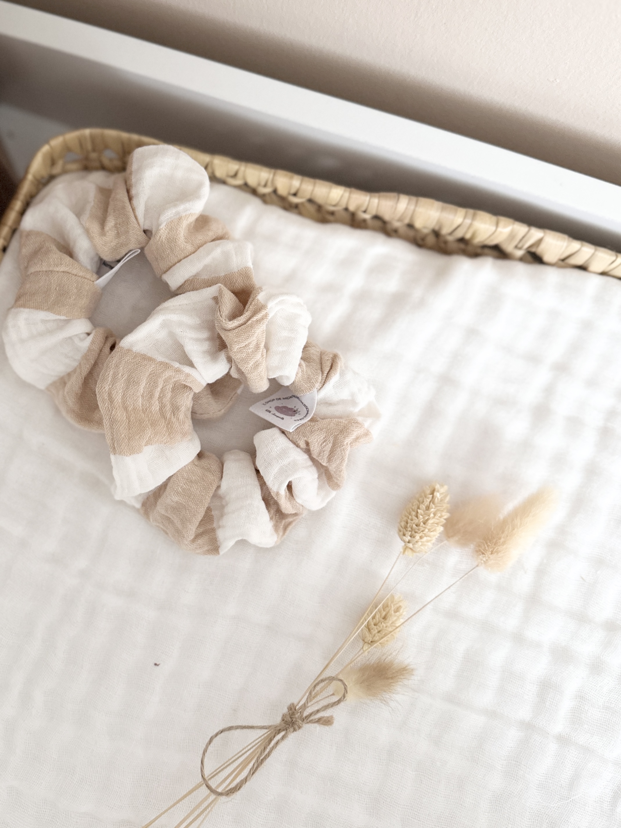 Chouchou Rayé beige