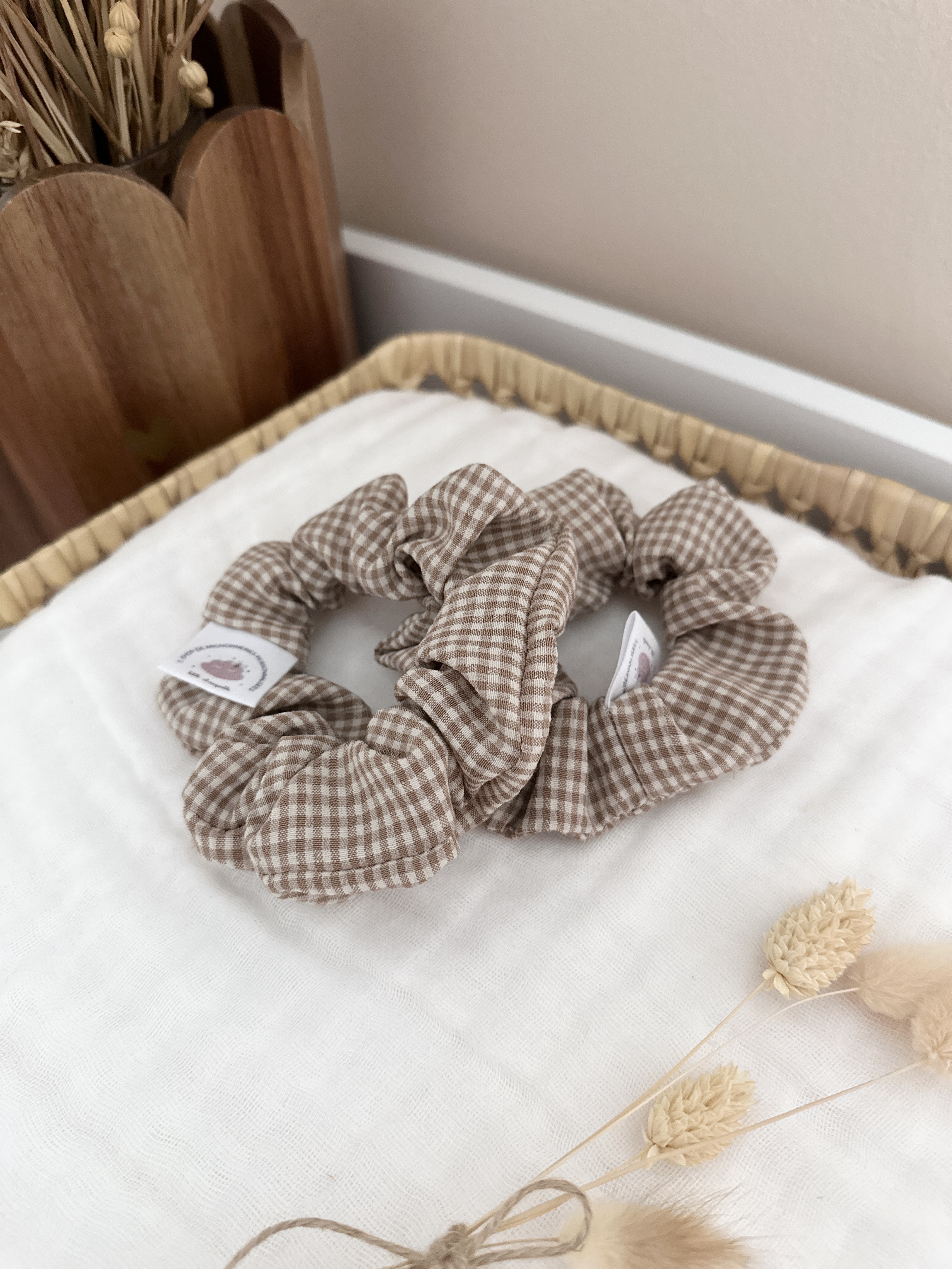 Chouchou vichy beige