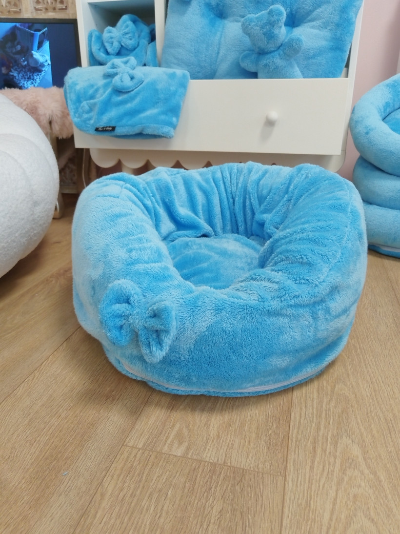 Housse pour Pouf Pilou Bleu Cristal