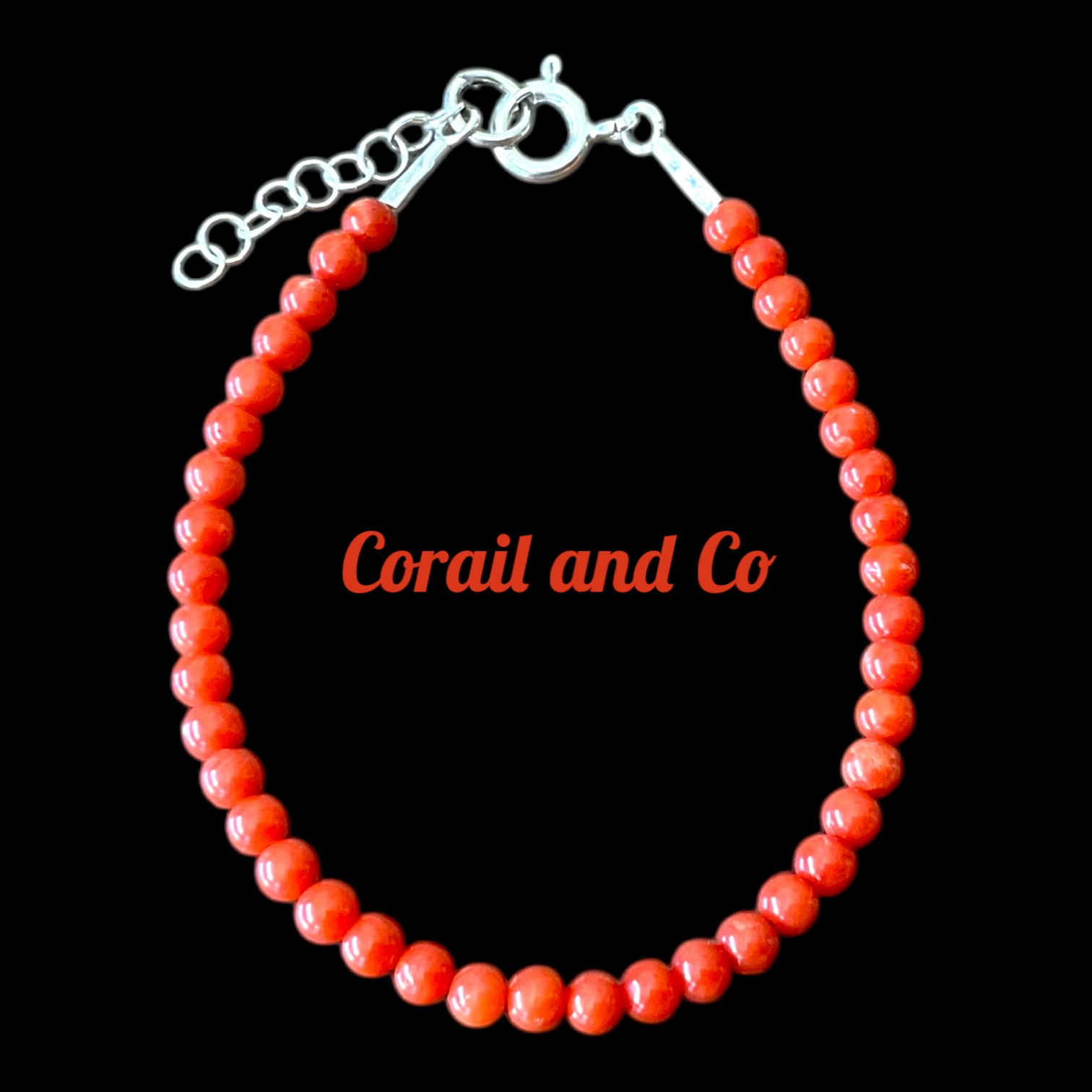 Bracelet Corail perles 3mm / argent 