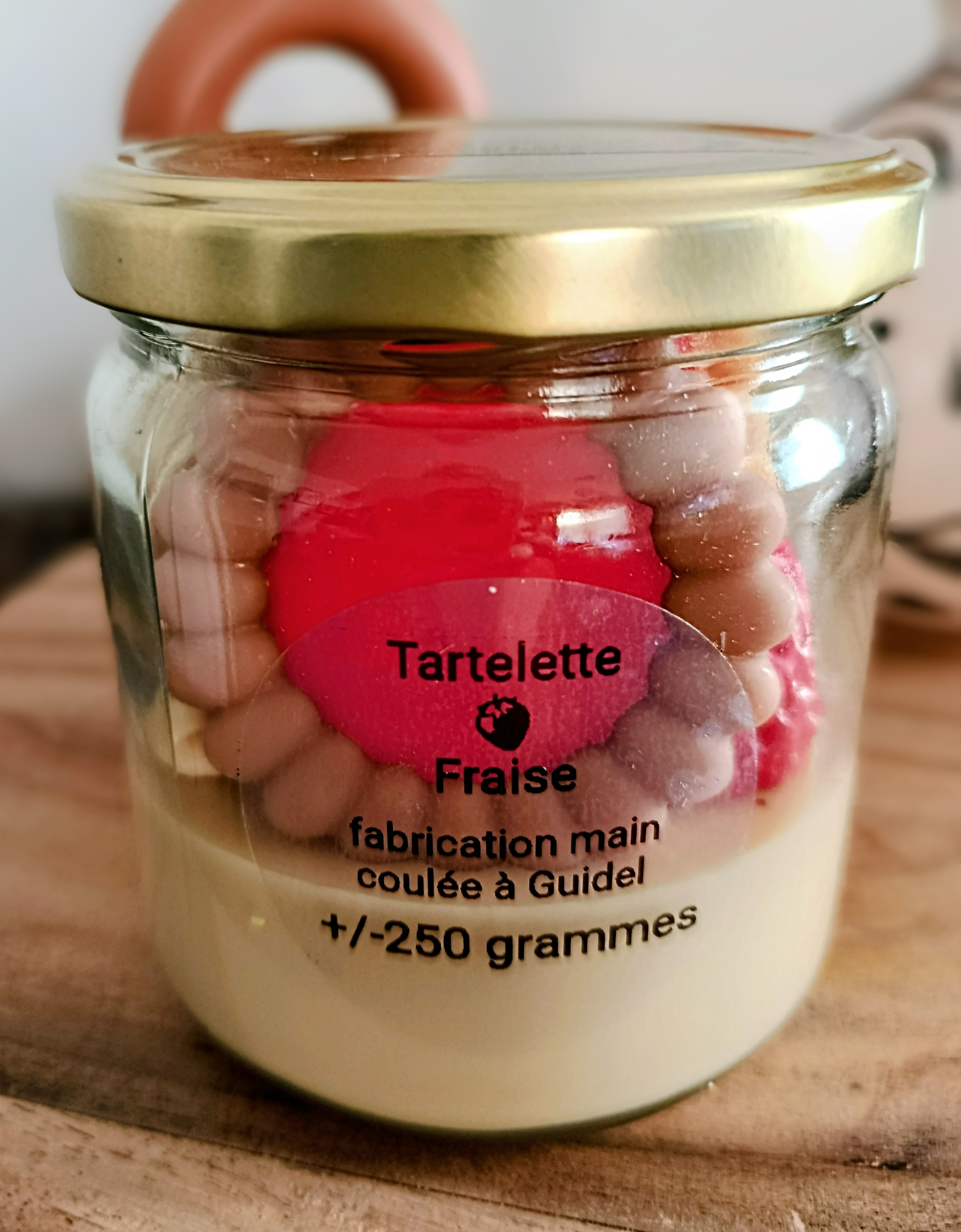 bougie gourmande tartellette fraise 
