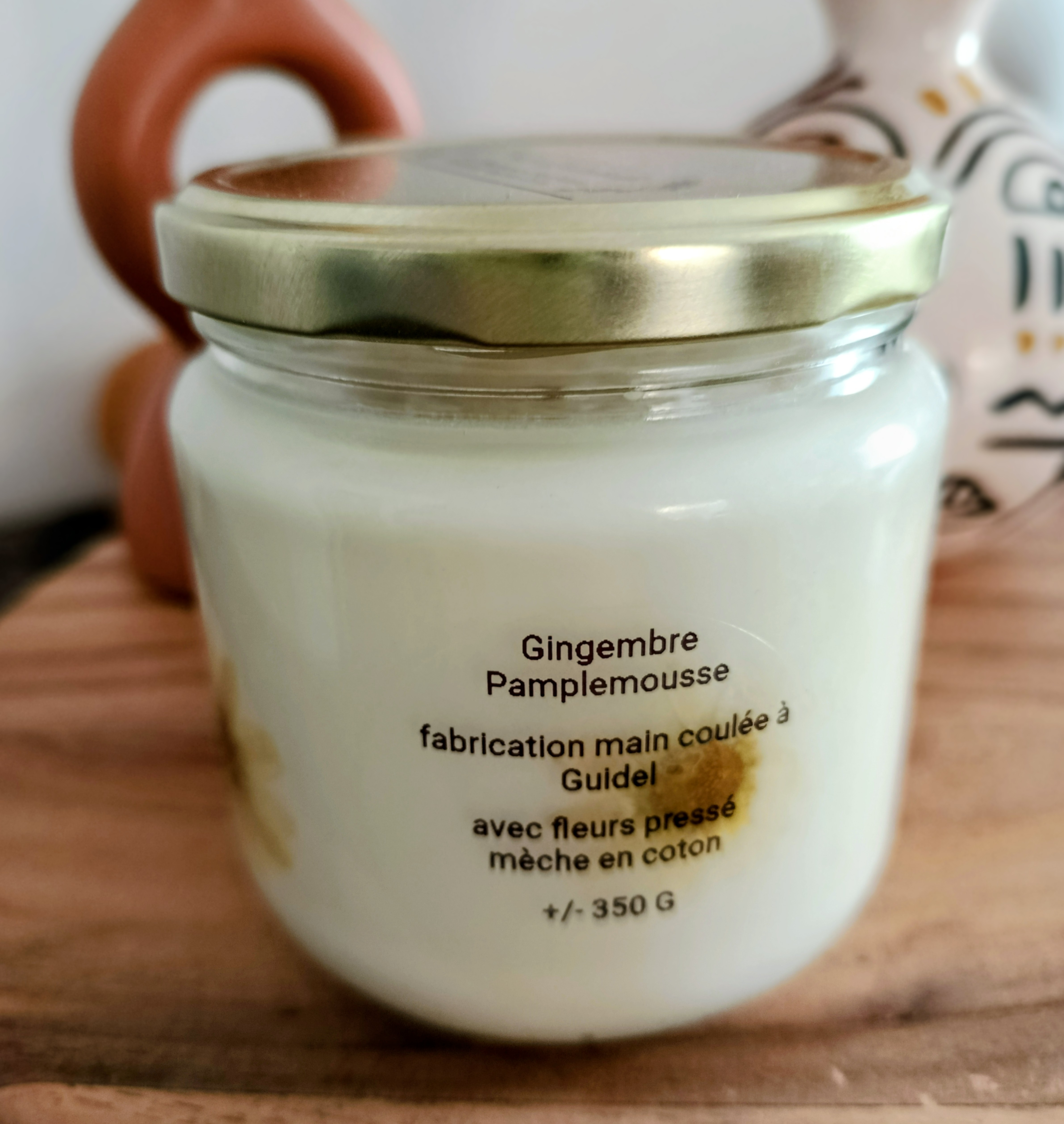 bougie fleurs gingembre pamplemousse 