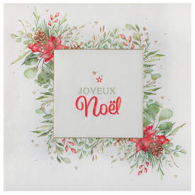 10 serviettes bouquet d'hiver