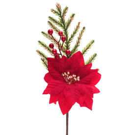 Branche sapin poinsettia