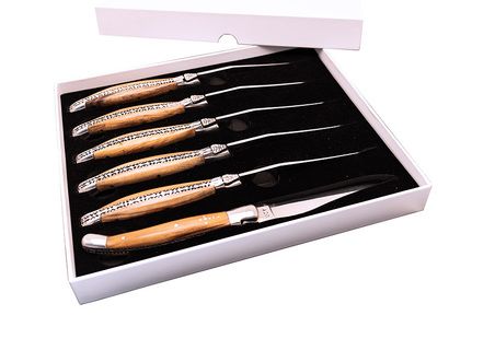 Set de 6 couteaux de table 'Tradition', olivier, baladeo, laguiole, dub001103