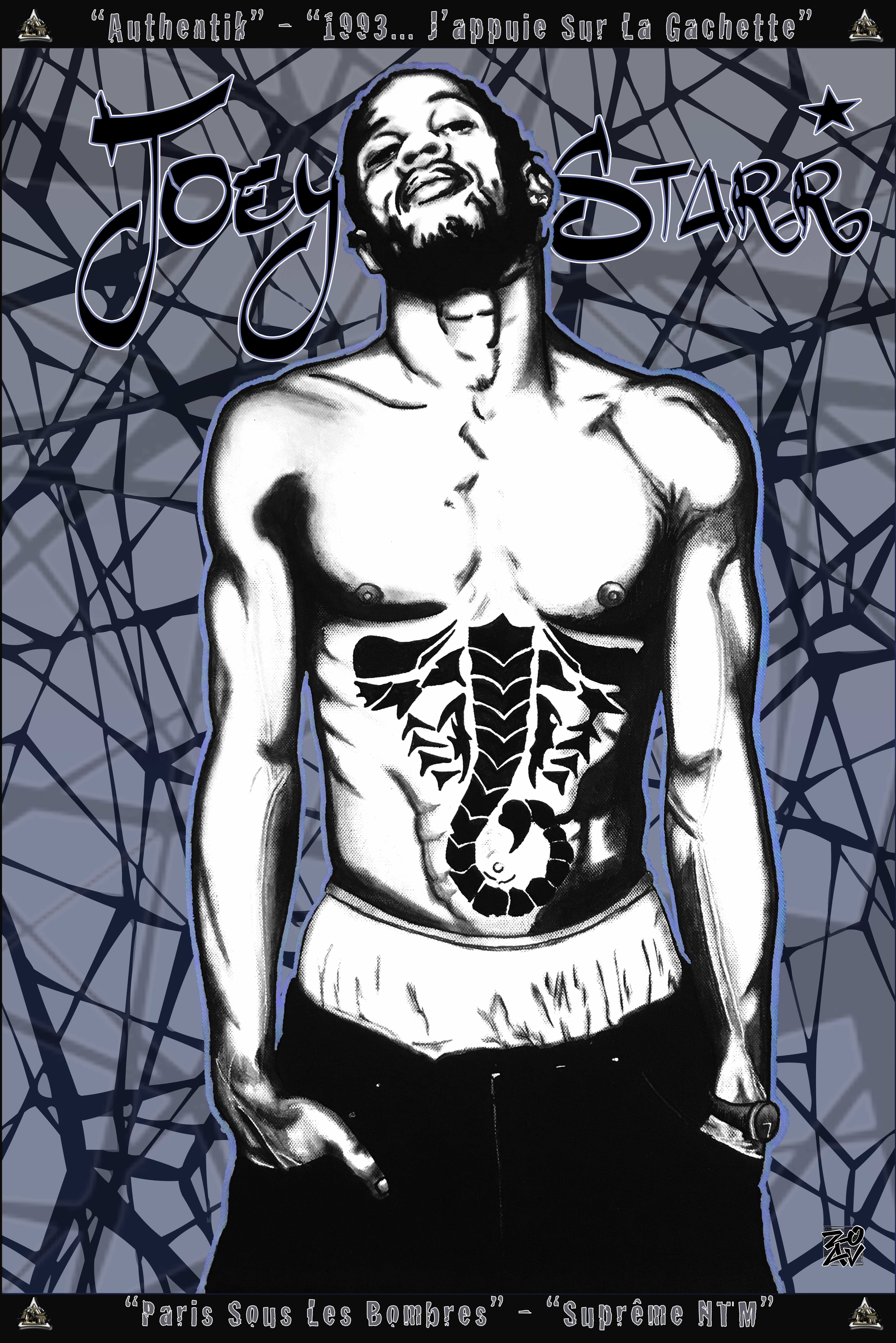 "Joey Starr" - impression HD sur dibond - 60 cm x 40 cm