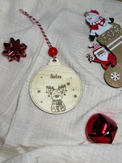 Boule de Noël personnalisée - simple épaisseur 