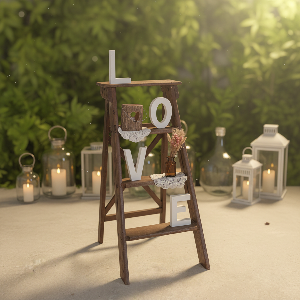 Petit escabeau bois 4 marches