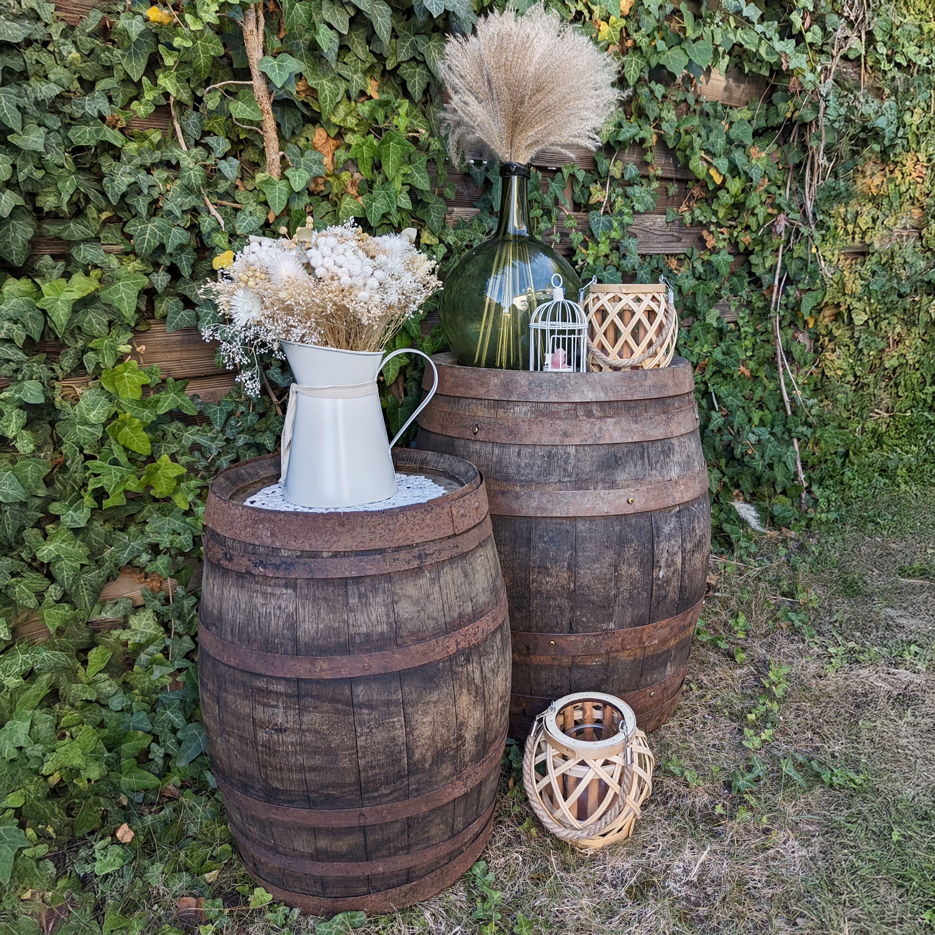 Grand tonneau en bois